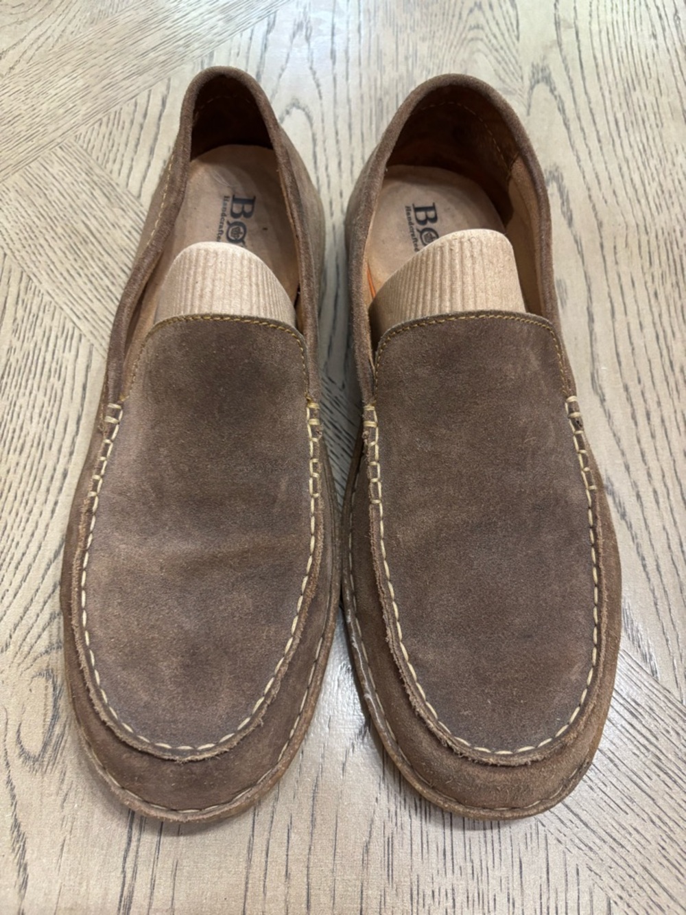 Born Brown Suede Slip-On Loafers
